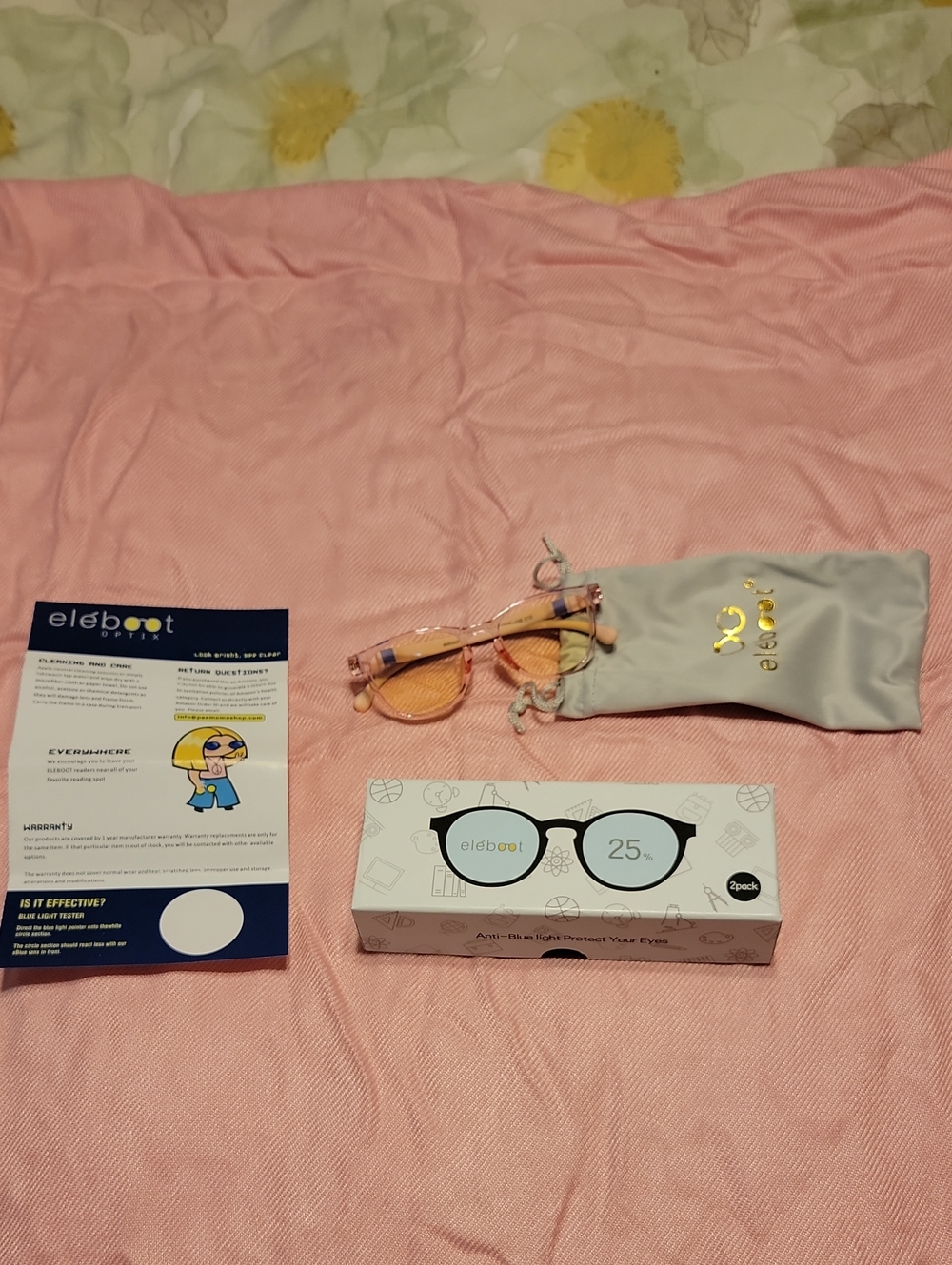 Kids Pink Sunglasses with Protective Case